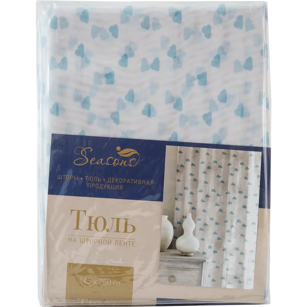 Тюль на ленте «Облака» 140х260 см цвет голубой SEASONS STLM-2180669 - Вид №4