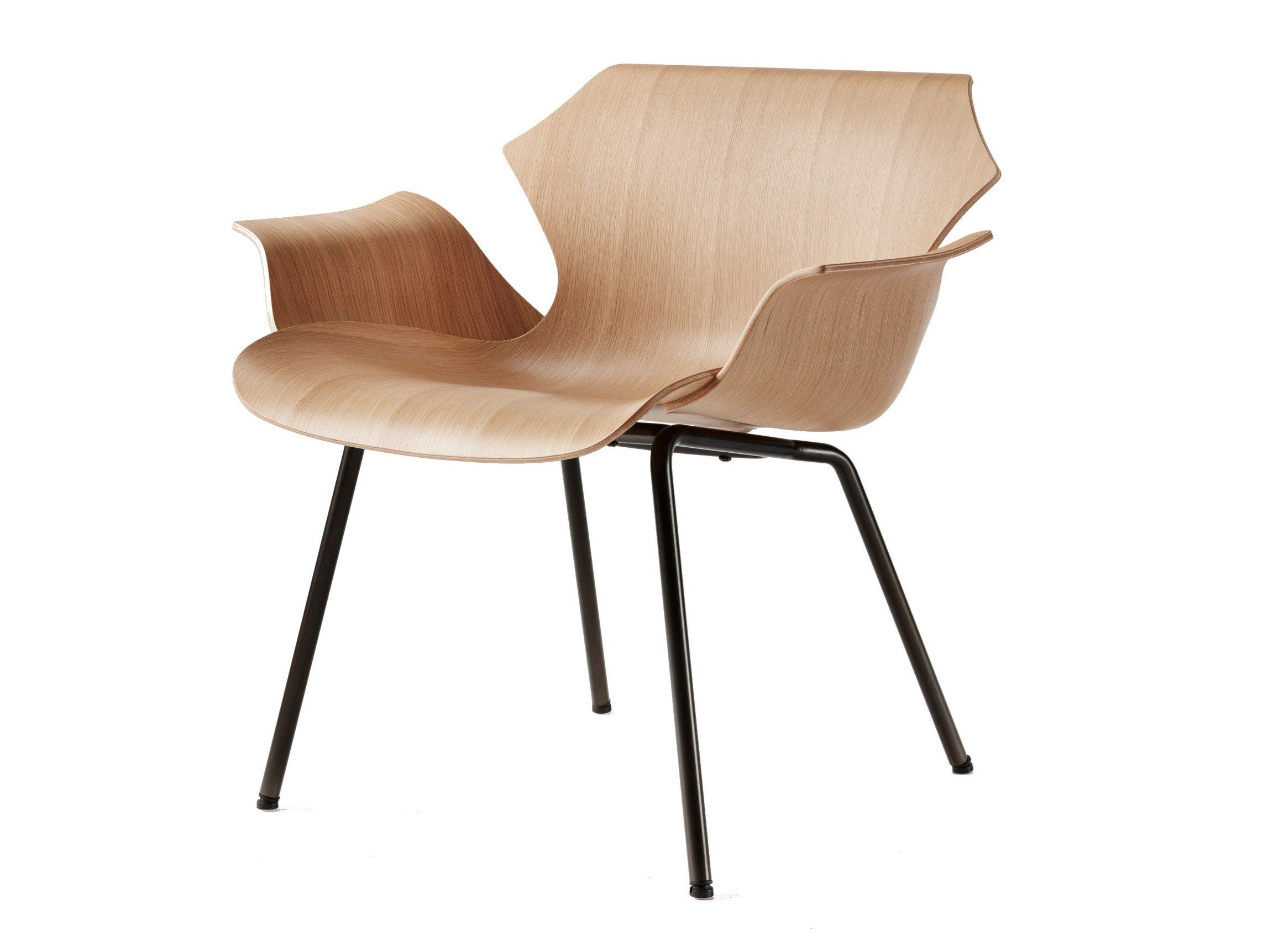 Стальное и деревянное кресло с подлокотниками BassamFellows Petal ARCH-00063917 - Вид №5