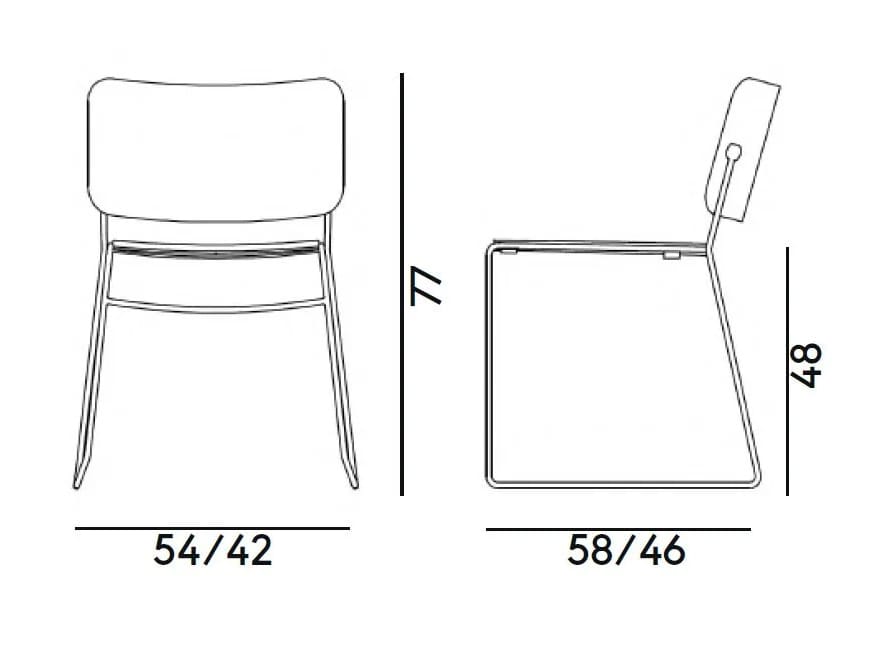 Стул из стали и ясеня Billiani Button Down ARCH-00145849 - Вид №4