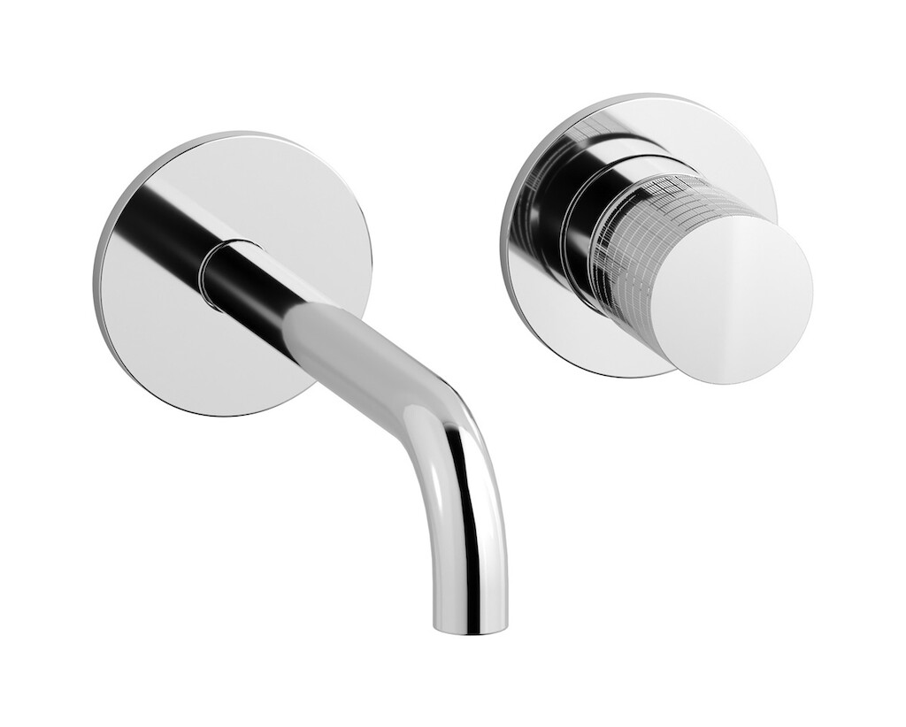 Встроенный в стену смеситель для раковины на 2 отверстия в комплекте с донным клапаном WE ARE IB ga406cc Chrome Gatsby