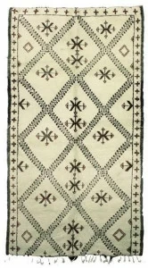 AFOLKI Прямоугольный шерстяной коврик с длинным ворсом и геометрическими мотивами Beni ourain Taa941be