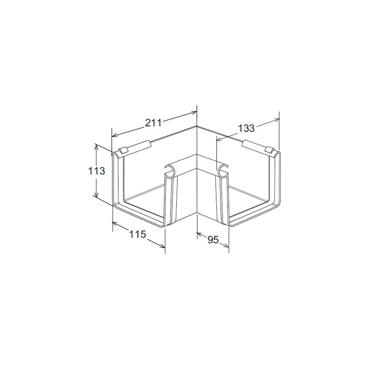 Внутренний угловой желоб 100×110 First Corporation First Plast ARCH-00043490