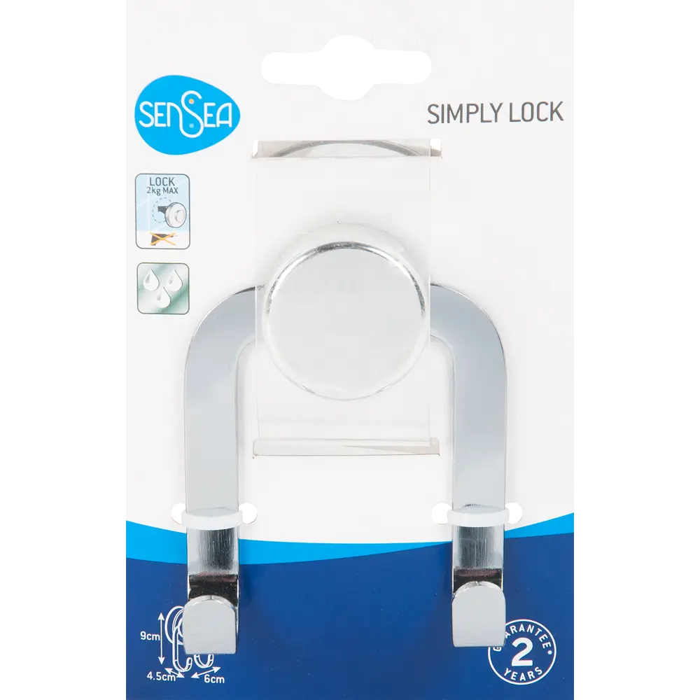 Крючок двухрожковый Sensea «Simply Lock» на присоске цвет хром STLM-2128967 - Вид №3