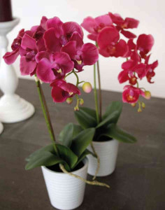 2612 515 a3 Искусственная орхидея Phalaenopsis, горшечная, 45 см, real touch, розовая H-andreas