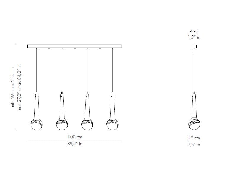 Люстра из дутого стекла Patrizia Volpato лунные капли ARCH-00044299 - Вид №4