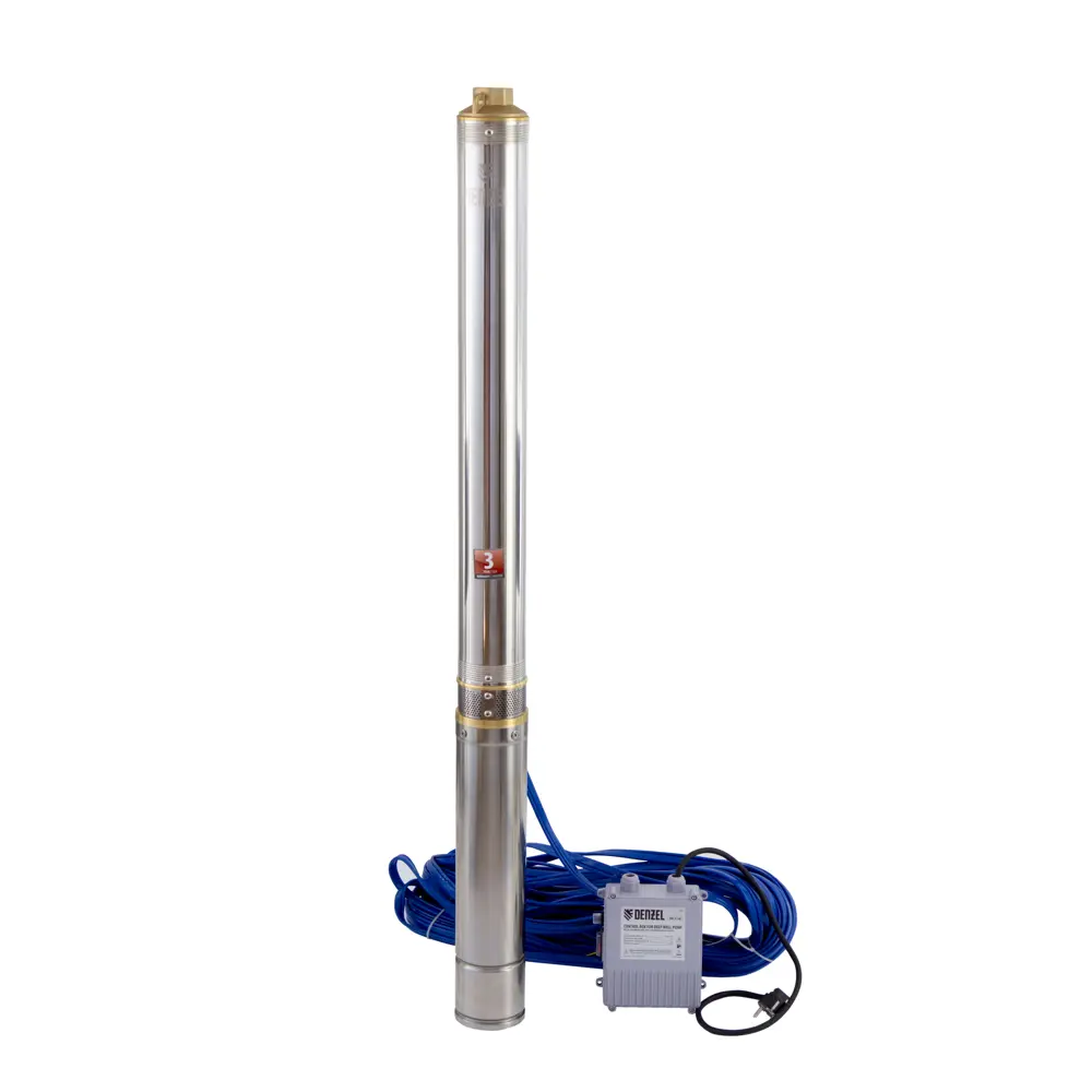 Насос садовый скважинный Denzel DWC-4-140 высота подъема 140 см кабель 30 м 6000 л/час STLM-2005665