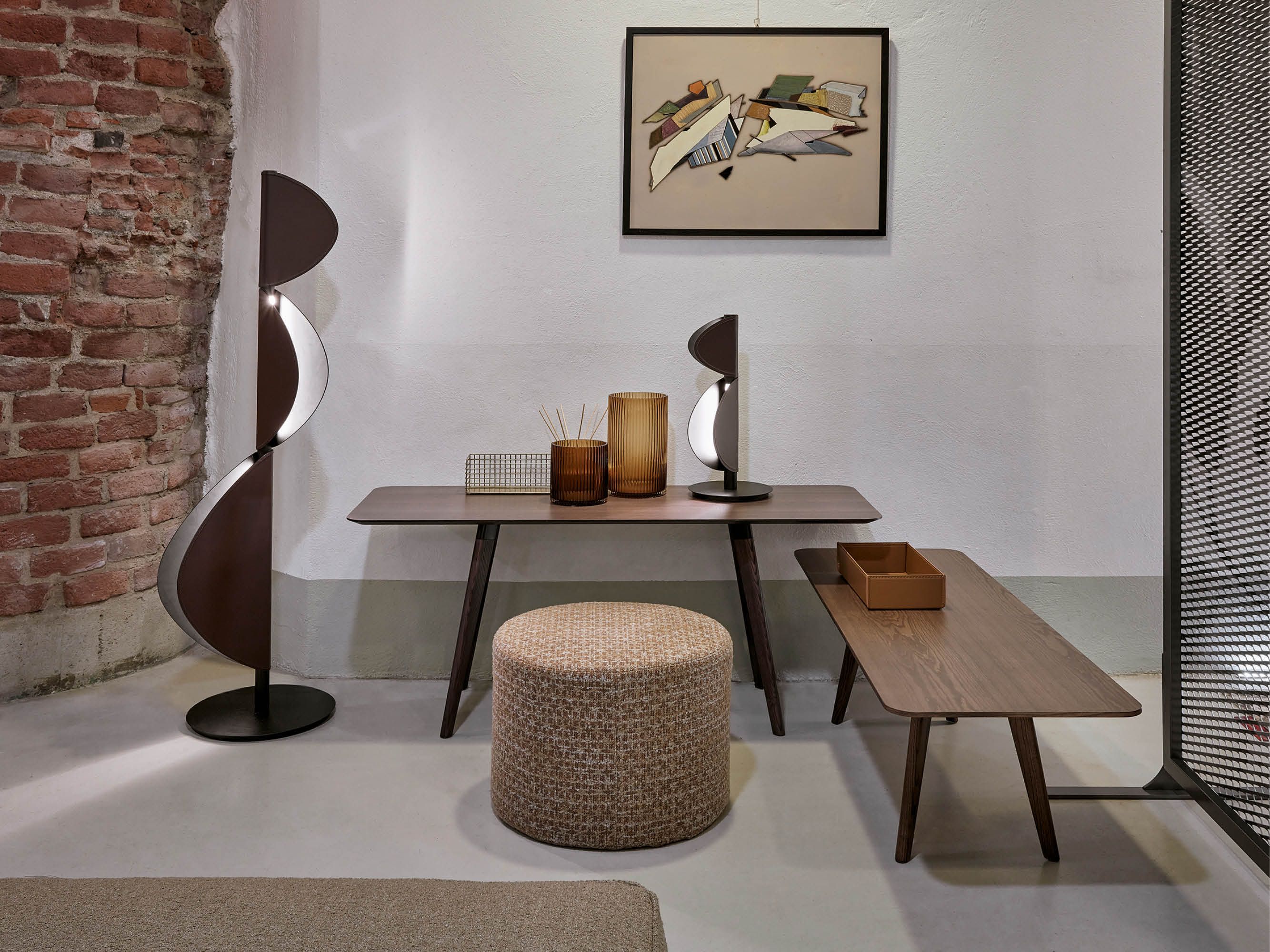 Регулируемый светодиодный торшер из кожи Dema Spin ARCH-00045532 - Вид №3