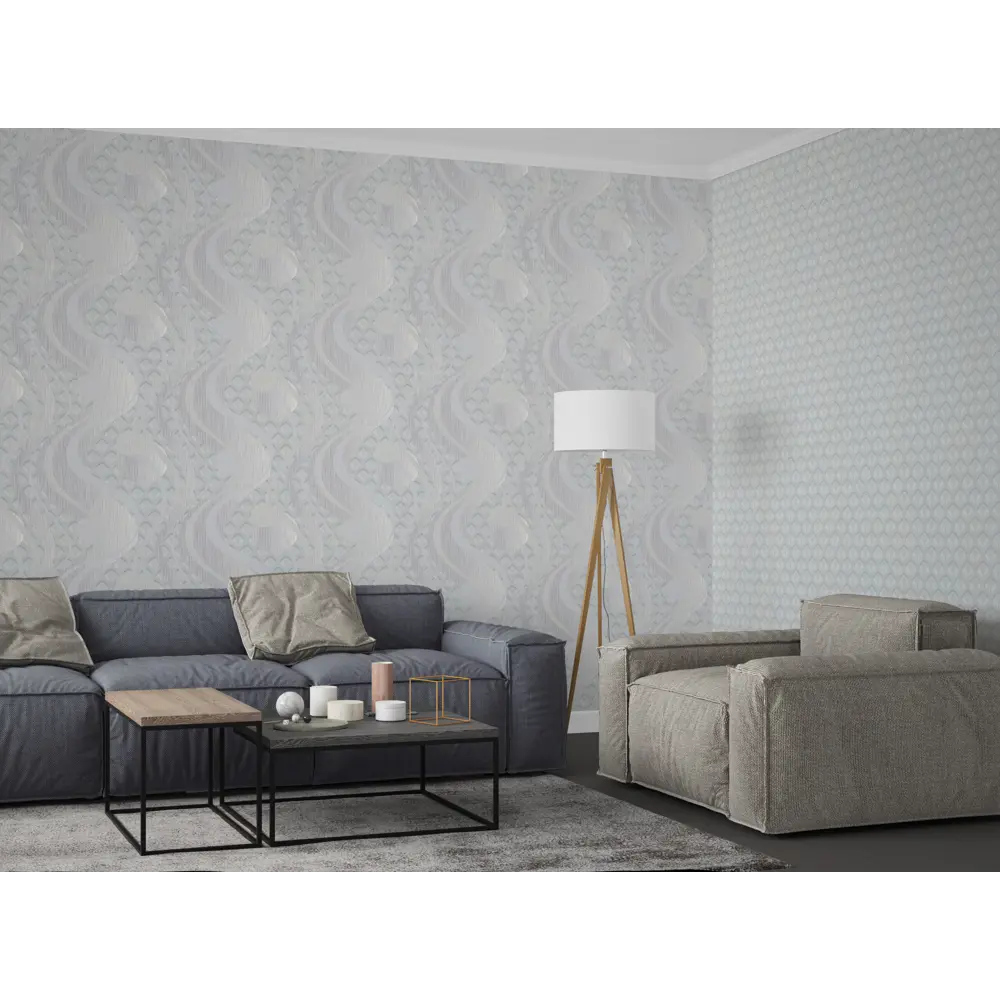 Обои флизелиновые Vog Collection Перья голубые 1.06 м VV71163-46 82058197 STLM-2143713 - Вид №3