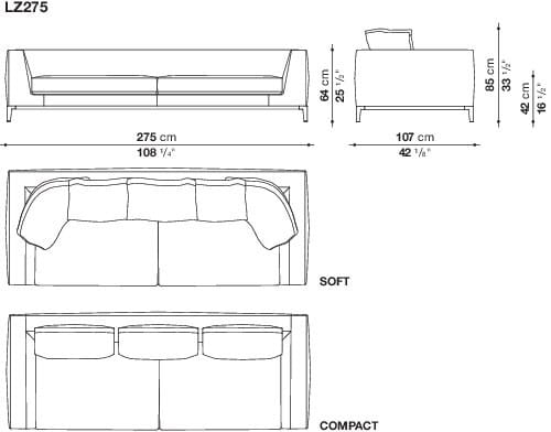 Кожаный диван Maxalto Lucrezia Soft ARCH-00048979 - Вид №6
