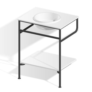 Консоль с круглой раковиной, интегрированной в Cristalplant® Biobase