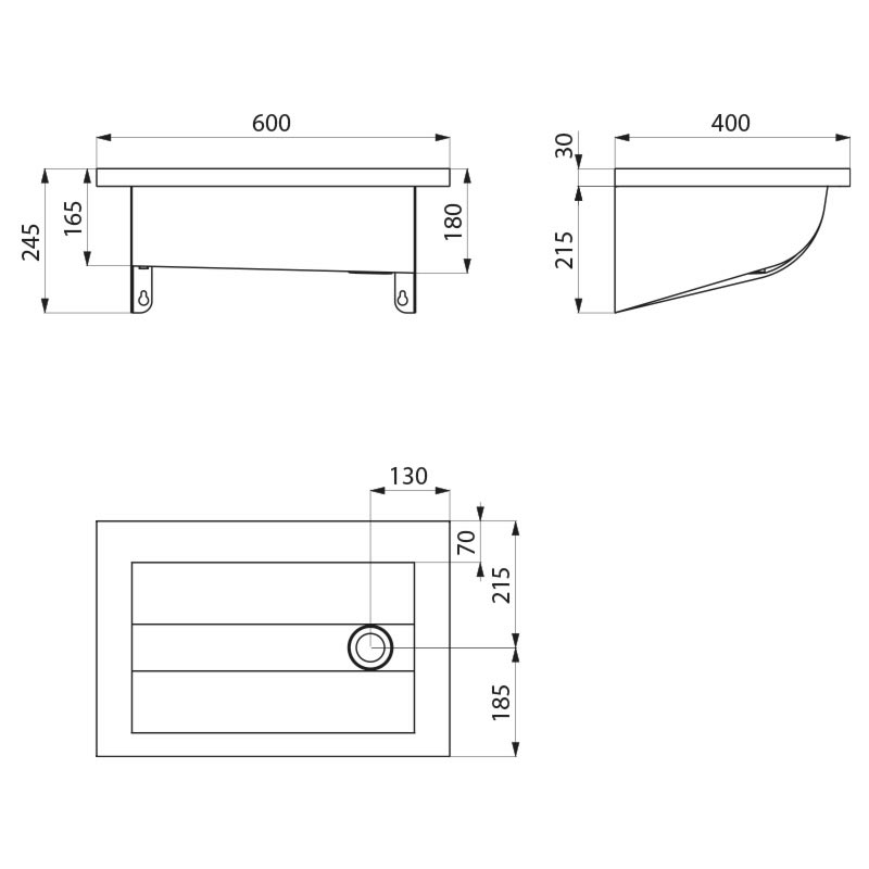120240 Умывальник коллективный настенный CANAL DELABIE  - Вид №1