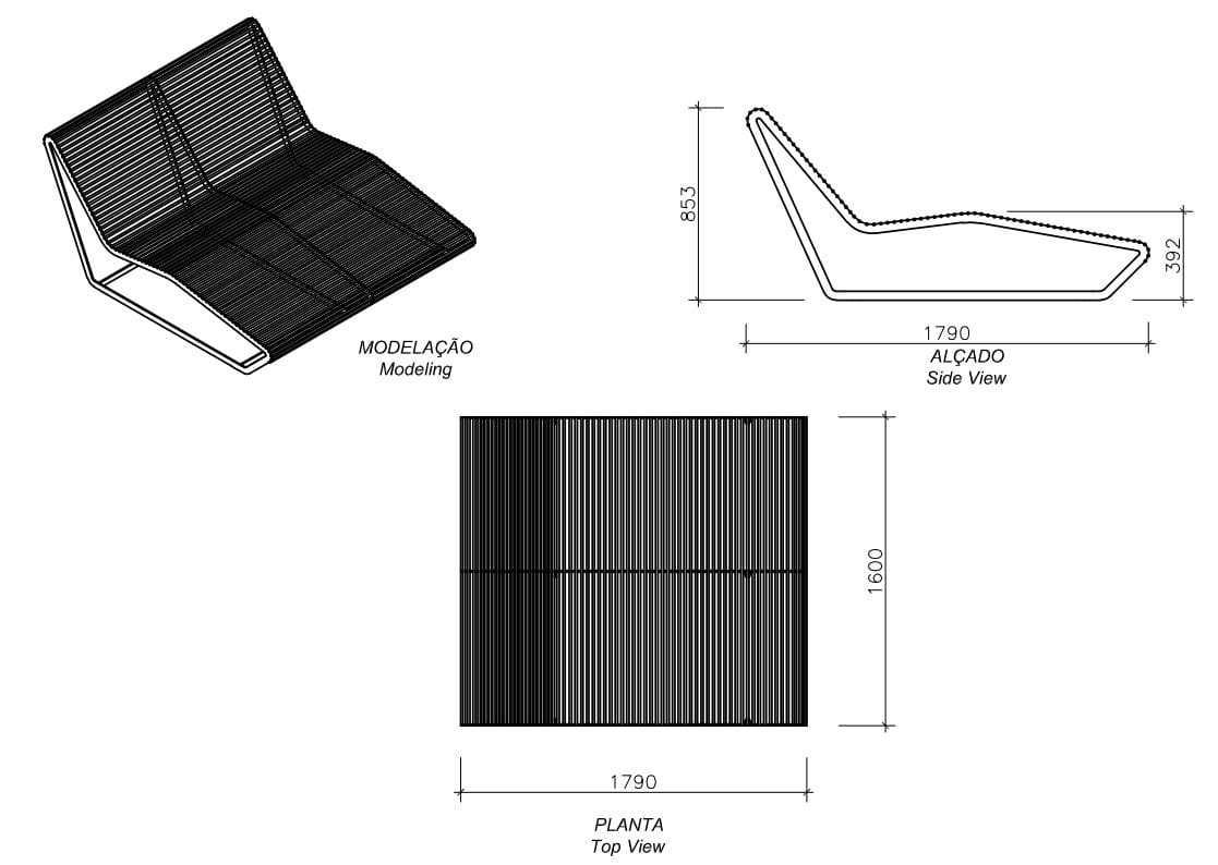 Стальной открытый шезлонг amop Frame ARCH-00102488 - Вид №4