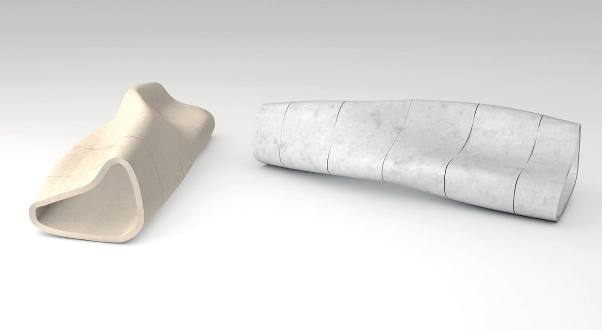 Реконструированная каменная скамья со спинкой Viscio Urban Design ROLL ARCH-00135413 - Вид №2