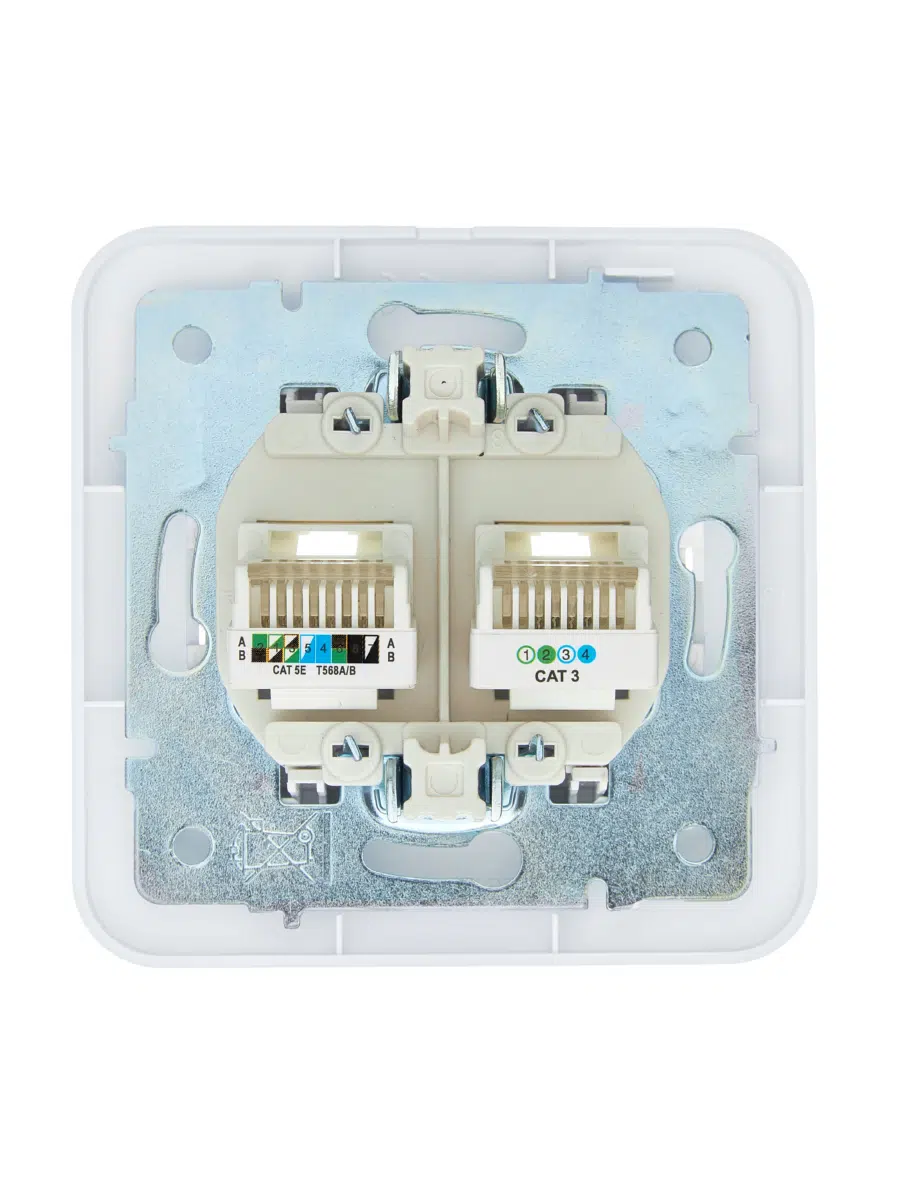 ASTI Розетка компьютер+телефон белая LEZARD 7081-0202-143 - Вид №2