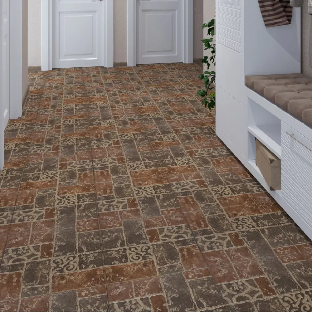 Керамогранит Керамин Грес Рустик Бастион 40x40 см 1.76 м² матовый цвет коричневый STLM-2105182