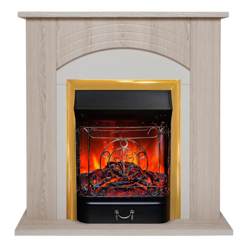 Каминокомплект Realflame Santana STD LO-F111 с очагом Majestic Lux BR 750Вт светлый дуб