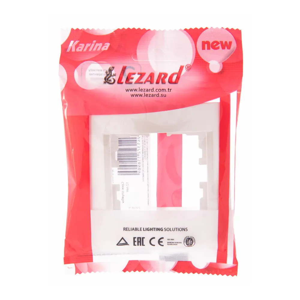 Рамка для розеток и выключателей Lezard Karina 1 пост горизонтальная цвет жемчужный белый перламутровый STLM-2075828 - Вид №3