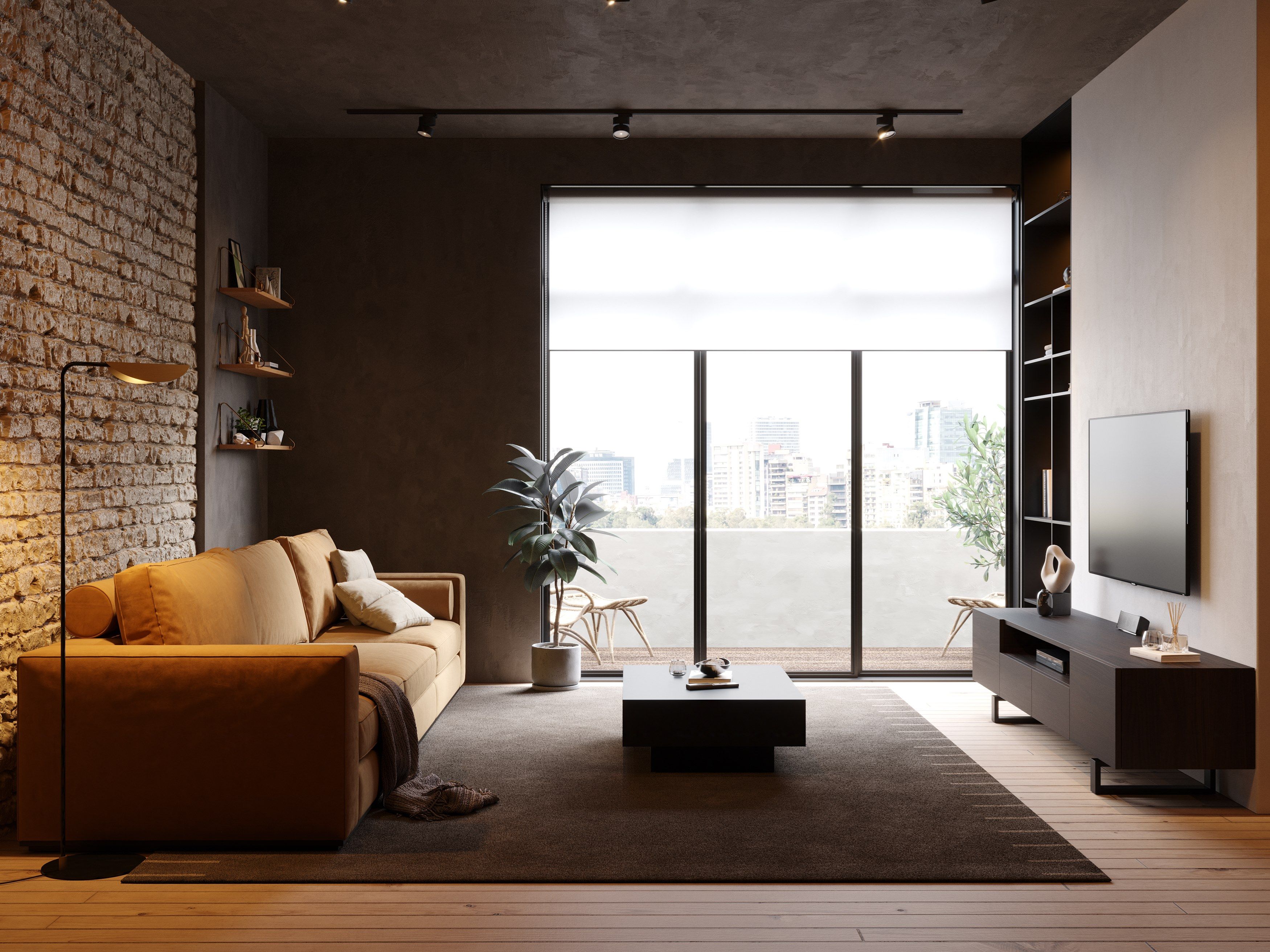 Низкий деревянный шкаф для телевизора с распашными дверцами Stylish Club Porto ARCH-00013045 - Вид №2