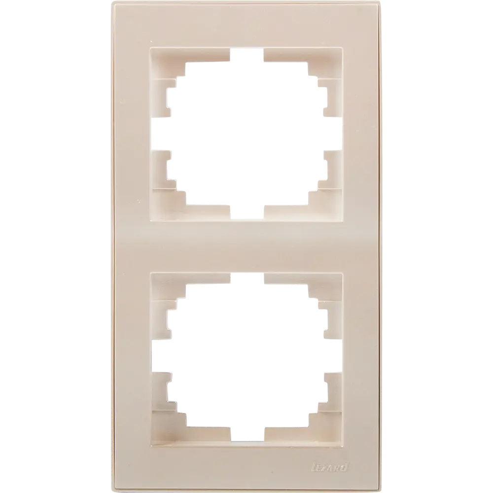 Рамка для розеток и выключателей Lezard Rain вертикальная 2 поста цвет жемчужно-белый STLM-2069325