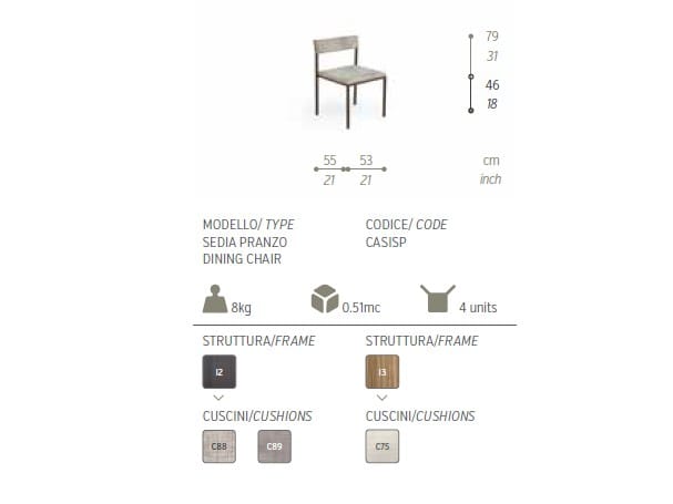 Штабелируемый садовый стул из нержавеющей стали Talenti Casilda ARCH-00057756 - Вид №6