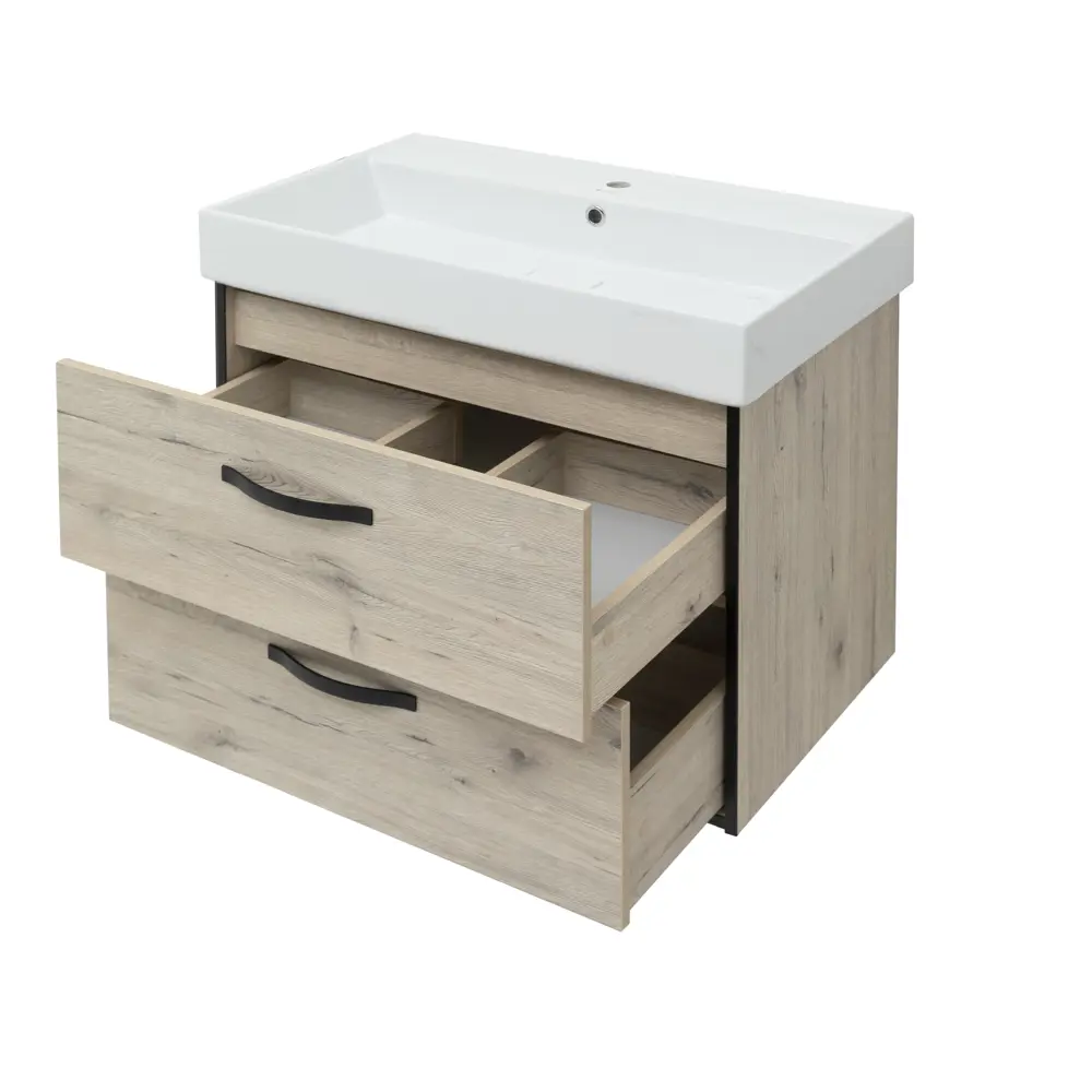 Тумба под раковину подвесная Aquanet Инди 100 см дуб белый STLM-2102291 - Вид №1