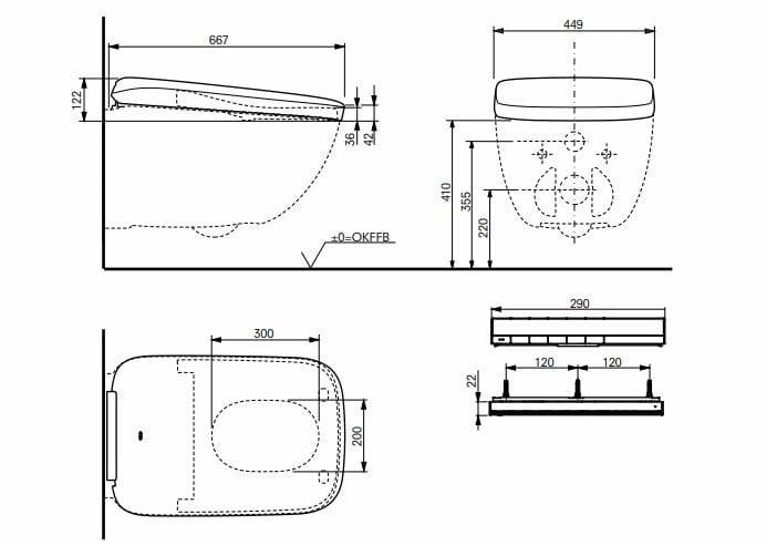 Керамический подвесной туалет биде с ручным душем TOTO Neorest® ARCH-00129009 - Вид №9