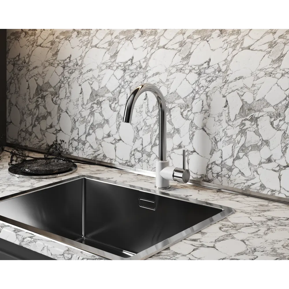 Смеситель для кухни Paini Cox 32.7 см цвет белый/хром STLM-2096448 - Вид №6