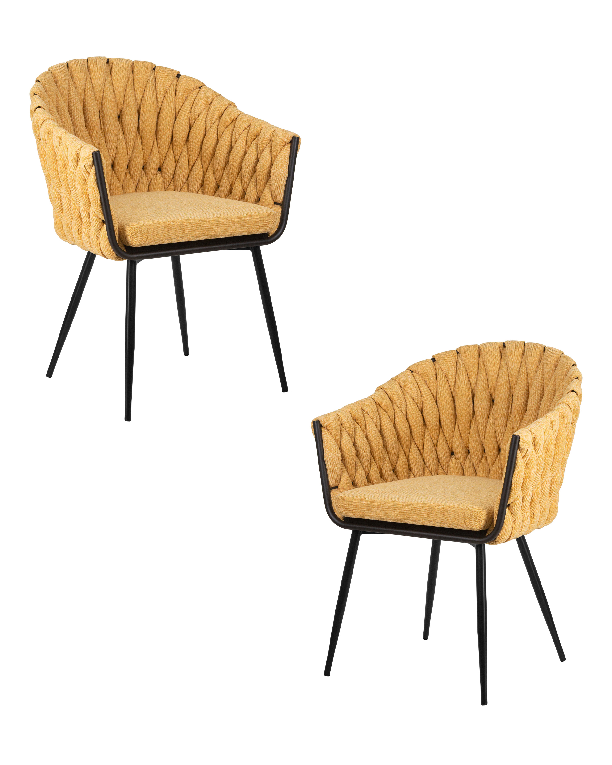 90560315 Комплект кухонных стульев 2 шт Matilda -9691 86х56х43 см текстиль цвет желтый LM STLM-0282709 DOBRIN