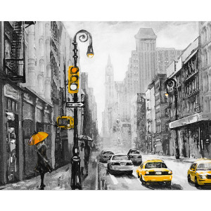 Картина на холсте Желтое такси 40x50 см ПОСТЕР-ЛАЙН