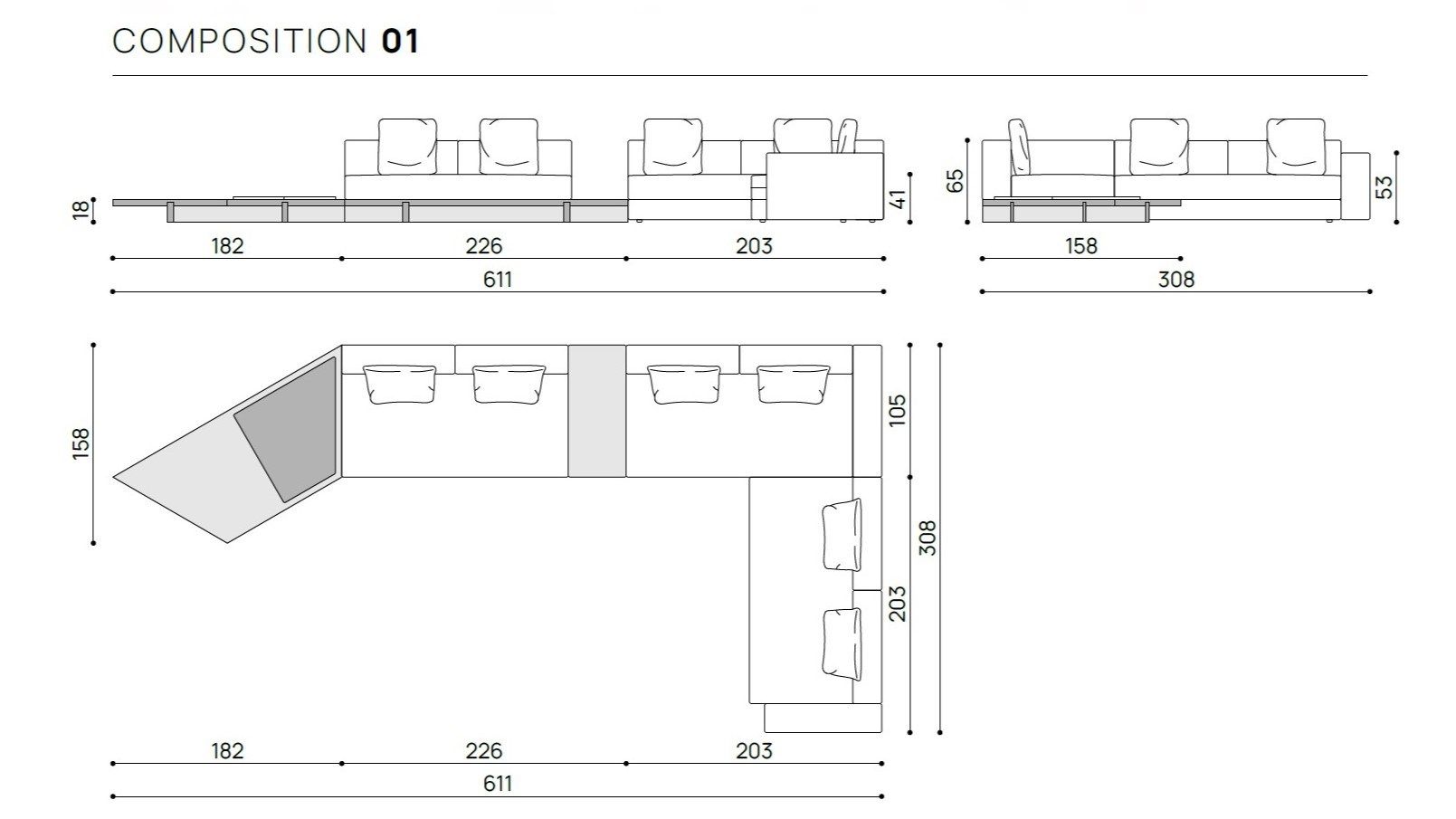 Ткань диван Frigerio VIEW ARCH-00109224 - Вид №14