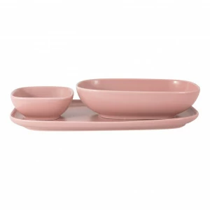Тарелка фарфоровая с 2 салатниками розовые "Форма" MAXWELL & WILLIAMS ФОРМА 00-3946549 Розовый