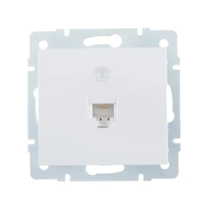 Телефонная розетка встраиваемая Lezard Rain RJ11, цвет белый