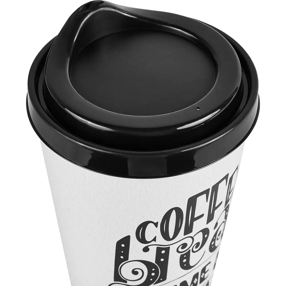 Стакан с крышкой Delinia Coffe Break 550 мл пластик цвет черный 88780885 STLM-2211898  - Вид №6