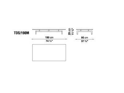 Стеклянный прямоугольный низкий журнальный столик B&B Italia Диез ARCH-00003695 - Вид №1