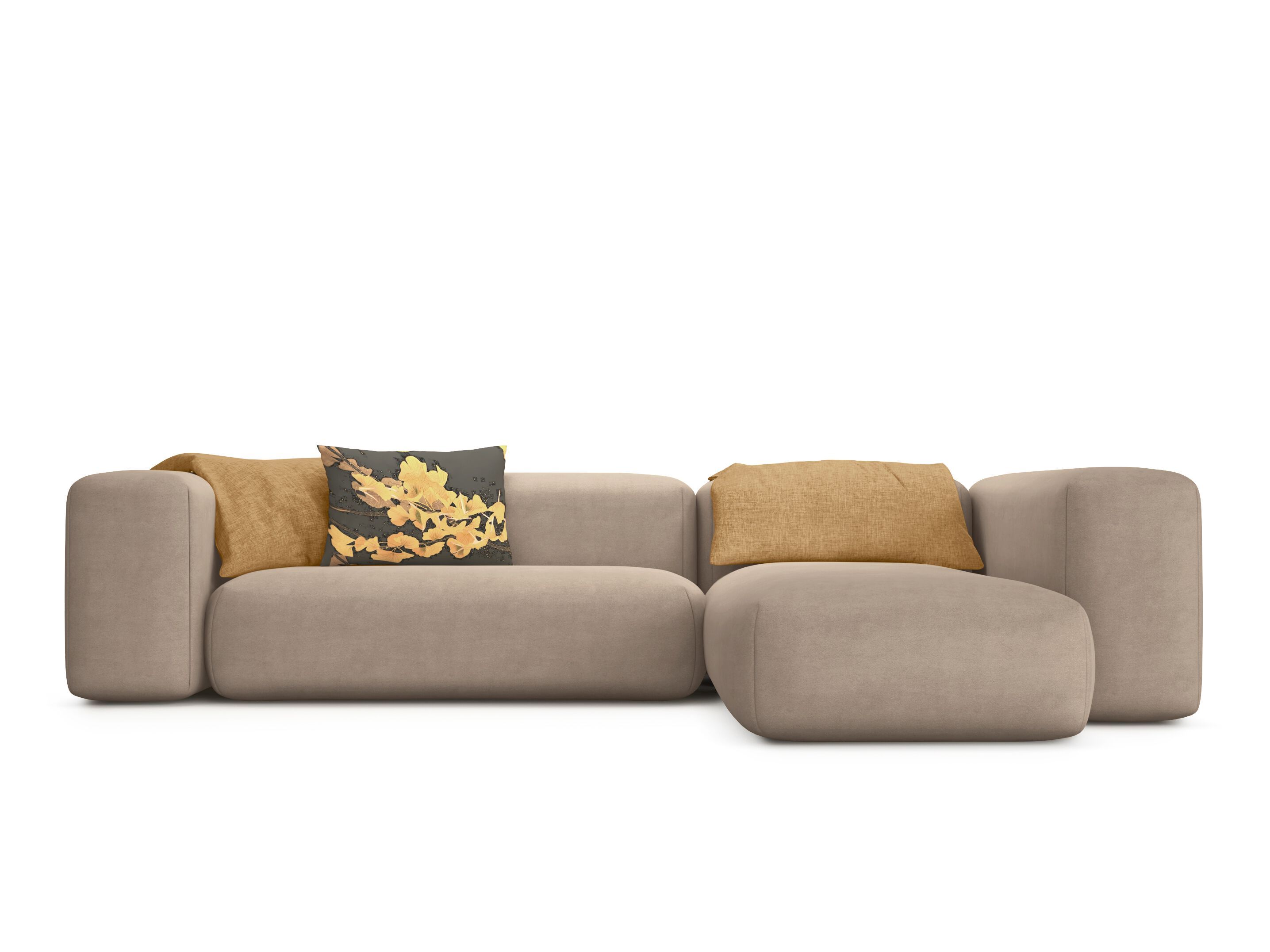 Тканевый диван с полуостровом HANNABI MODEL NO.03 BEIGE ARCH-00065130