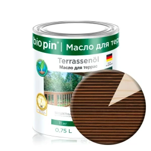 Краска-масло для террас и садовой мебели Biopin цвет коричневый 0.75 л