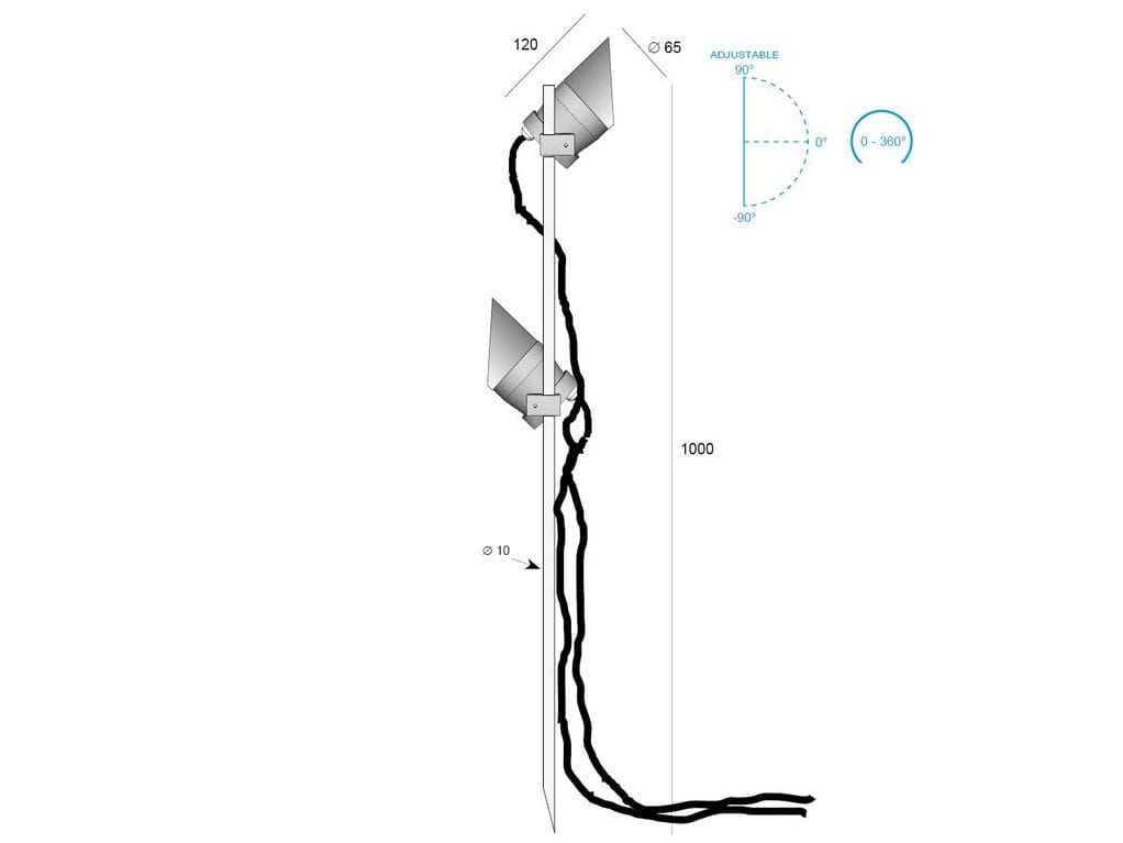 Анодированный алюминиевый поворотный напольный светильник BEL-LIGHTING Maxima ARCH-00091866 - Вид №2
