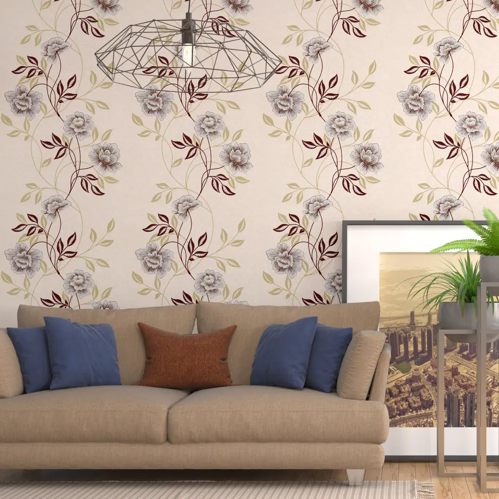 Обои виниловые Home Color Jardin бежевые 0.53 м 136-25 STLM-2138660 - Вид №2