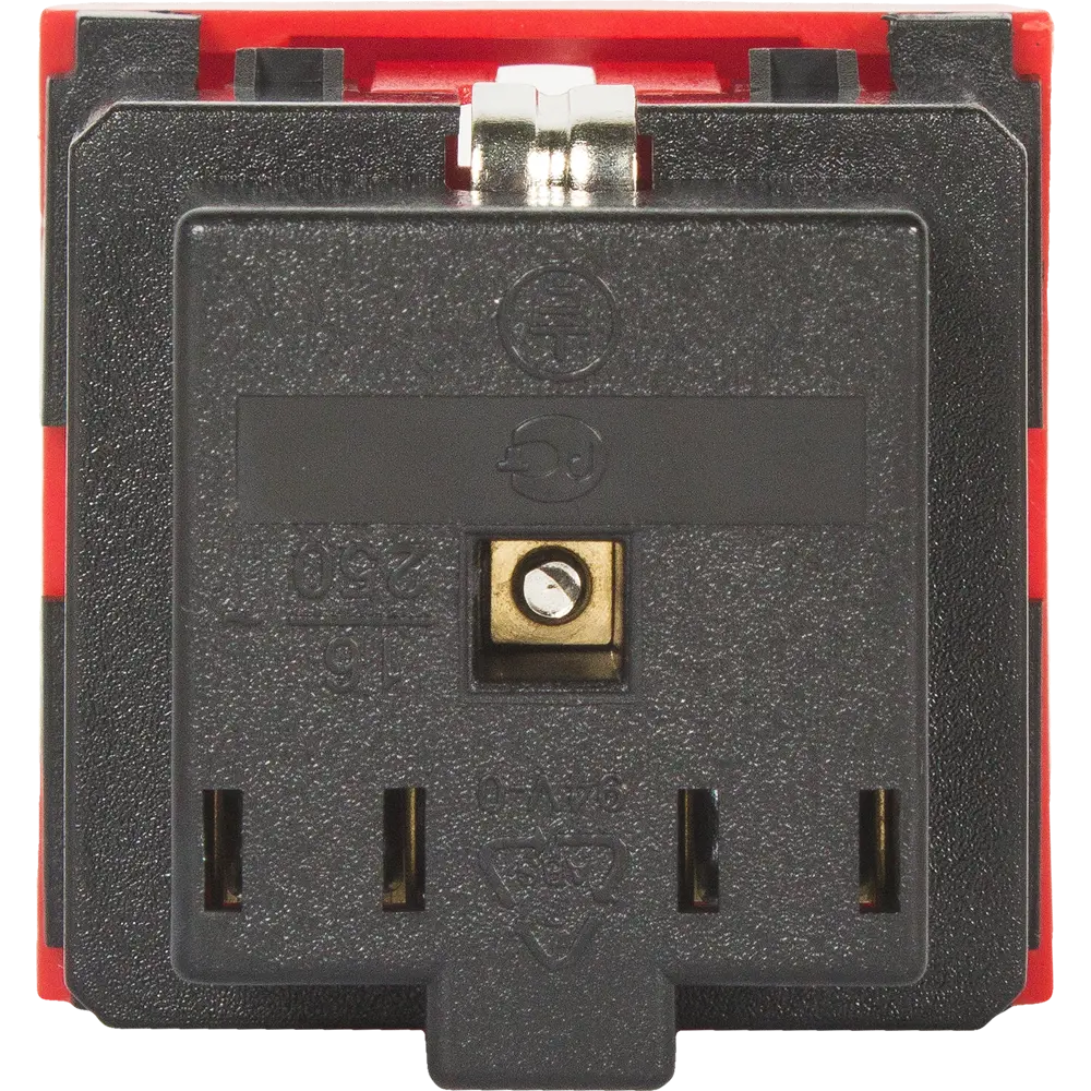 Розетка для кабель-канала LK Studio LK45 с заземлением со шторками цвет красный STLM-2130952 - Вид №2