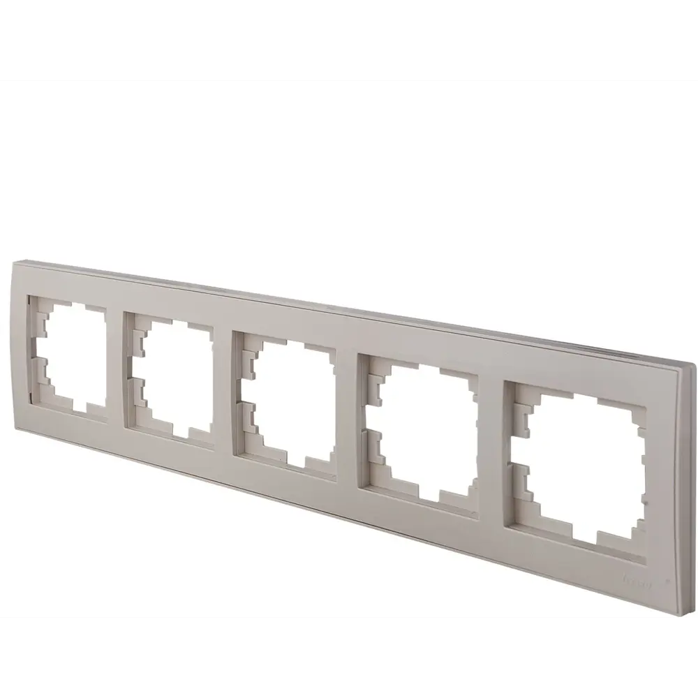 Рамка для розеток и выключателей Lezard Rain горизонтальная 5 постов цвет бежевый STLM-2051194 - Вид №1
