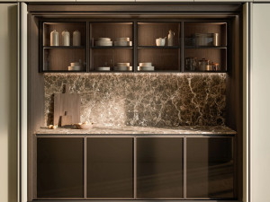 Модульная кухня с анодированной алюминиевой рамой и различными панелями