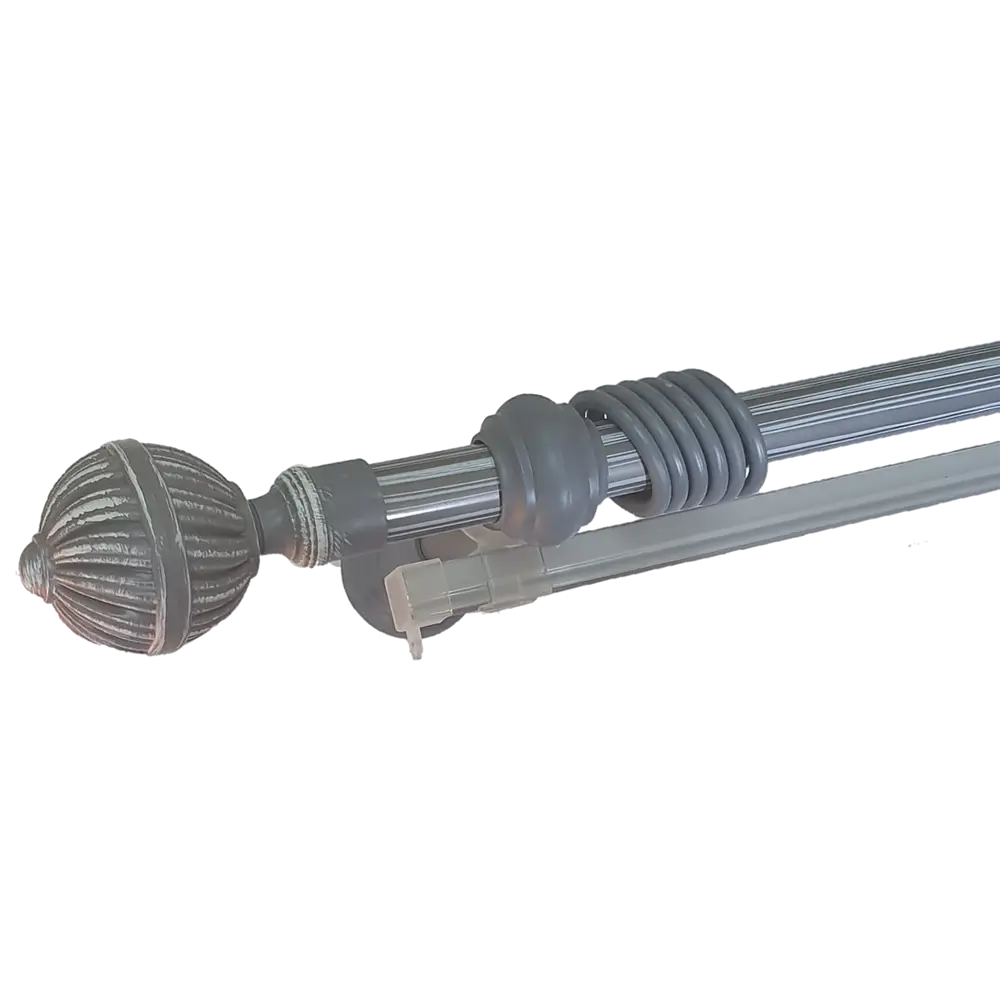 Карниз двухрядный «Комбо» 240 см пластик цвет серый 82629025 STLM-2158075 ДУБРАВА 2147483647