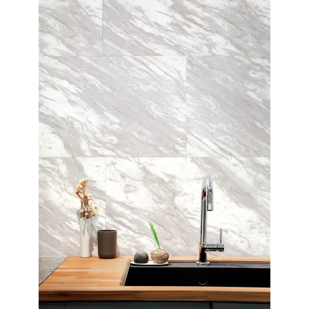 KREAFORTA Панель ПВХ Вигария серый мрамор для влажных помещений 89412575 STLM-1569001