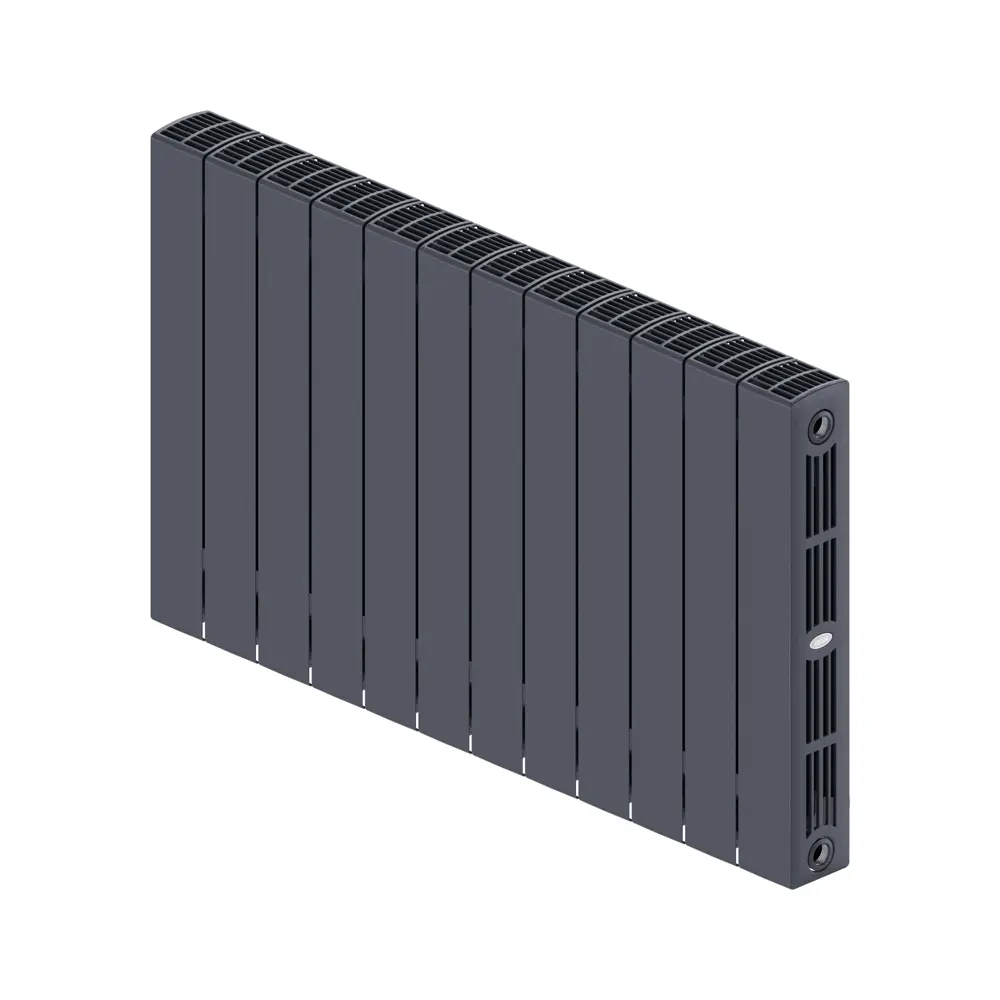 Радиатор секционный Rifar Supremo S50012RAL7012 500/90 12 секций боковое подключение биметалл серый 82560827 STLM-2057257 - Вид №1