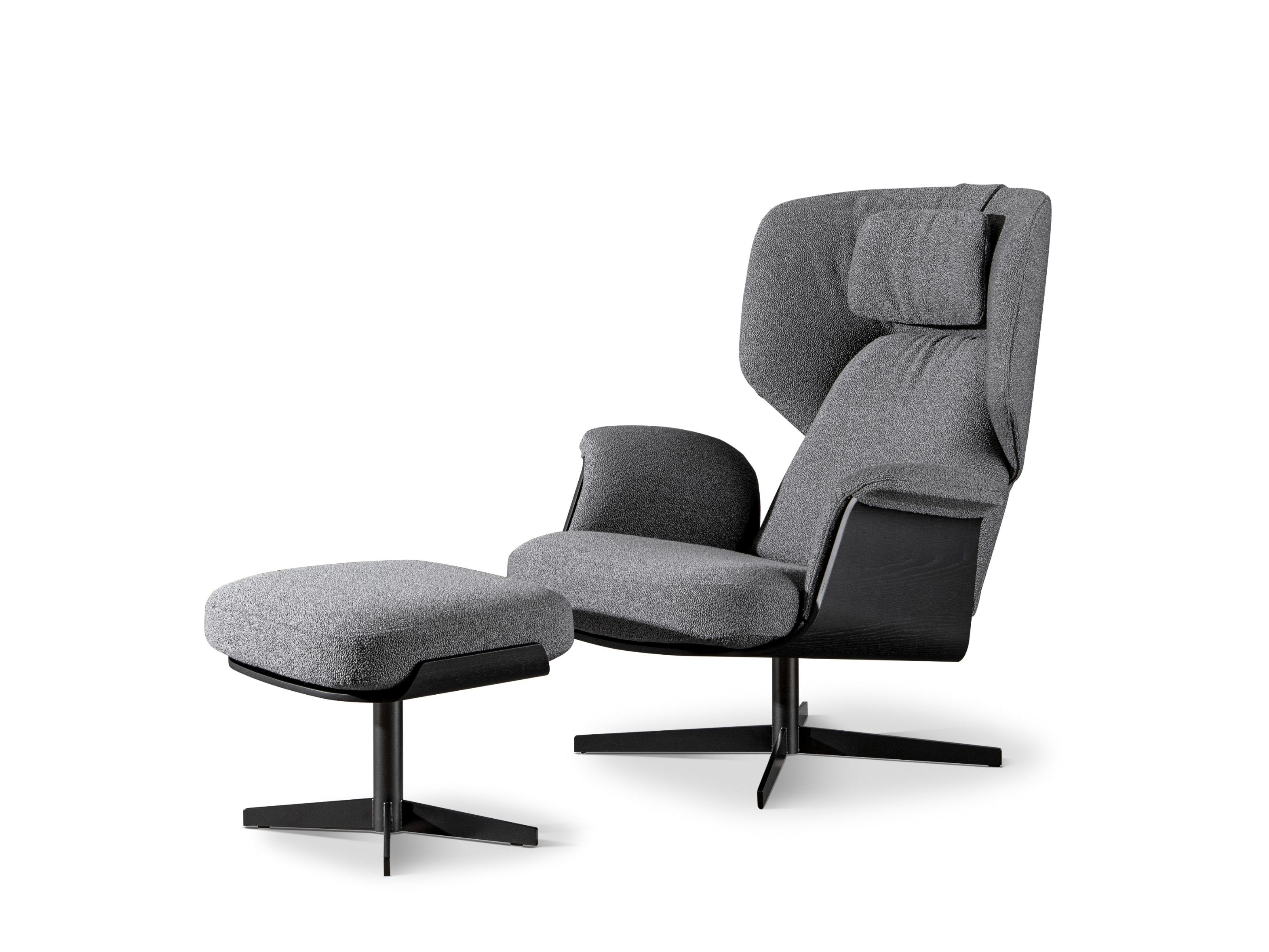 Тканевое вращающееся кресло с подставкой для ног BONALDO Olos ARCH-00073493