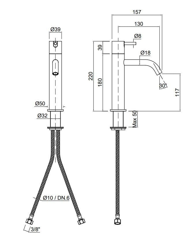 Однорычажный смеситель для раковины из нержавеющей стали Antoniolupi Ayati ARCH-00048525 - Вид №3