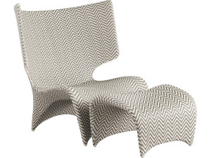 Садовый стул с подставкой для ног