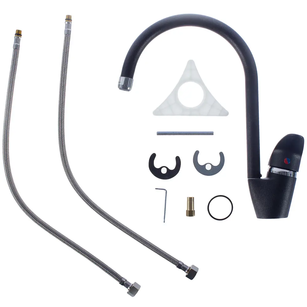 Смеситель для кухни Paini Sicily 31.5 см цвет чёрный гранит STLM-2064235 - Вид №2