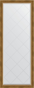 BY 6303 Зеркало напольное с гравировкой в багетной раме - состаренная бронза с плетением 70 mm EVOFORM Exclusive-G floor