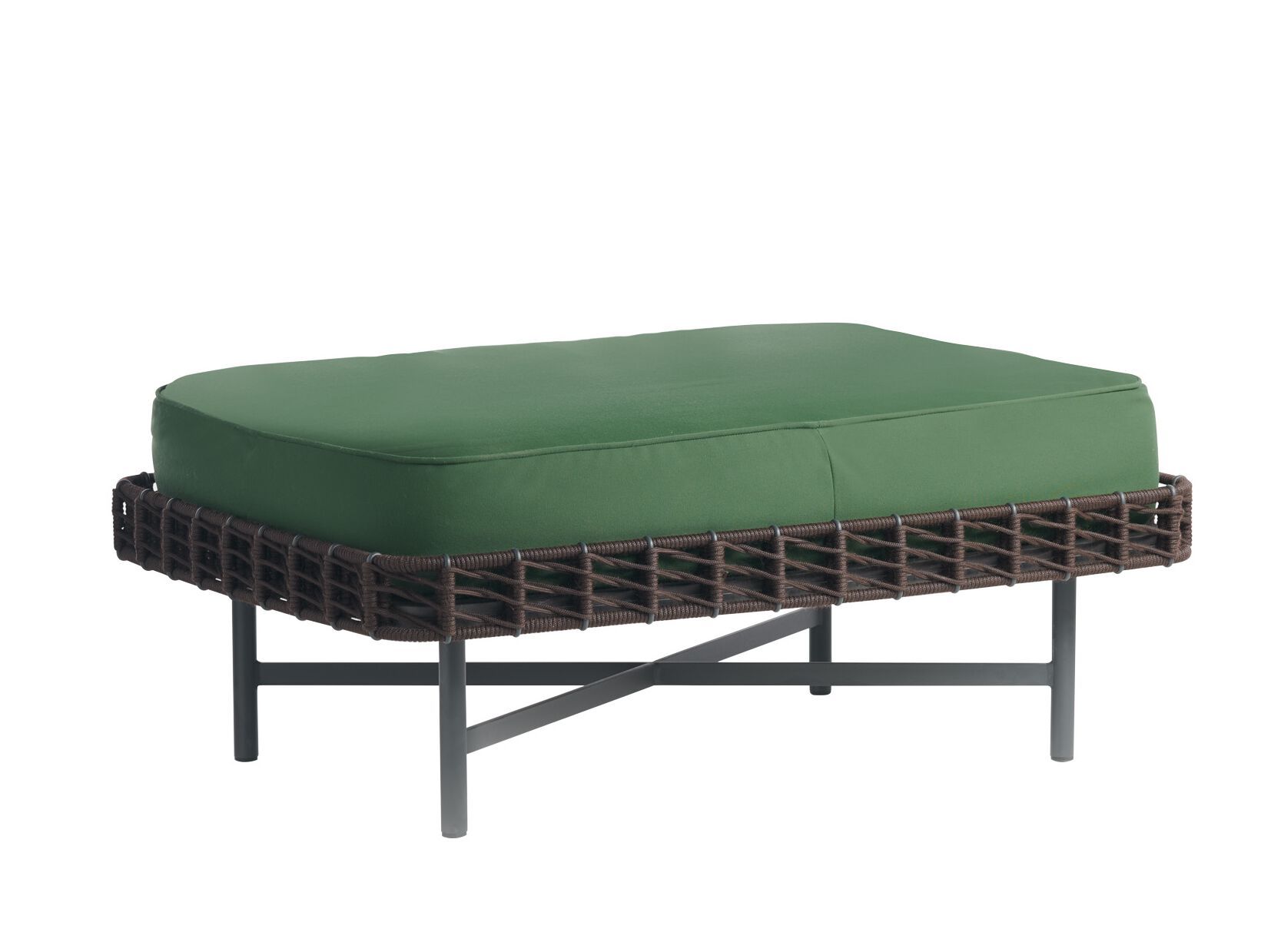 Прямоугольный садовый пуфик из веревки и ткани Potocco Ropu ARCH-00114711